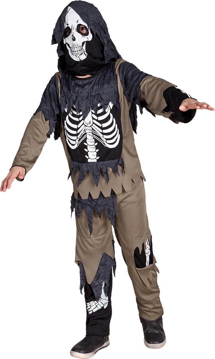 Boland - Kinderkostuum Zombie skeleton - Multi - 10-12 jaar - Kinderen - Skelet