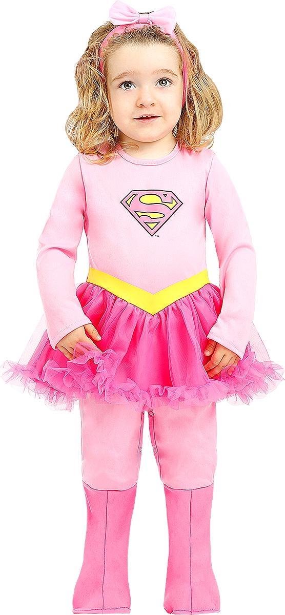 FUNIDELIA Supergirl kostuum voor baby - 6-12 mnd (69-80 cm) - Roze