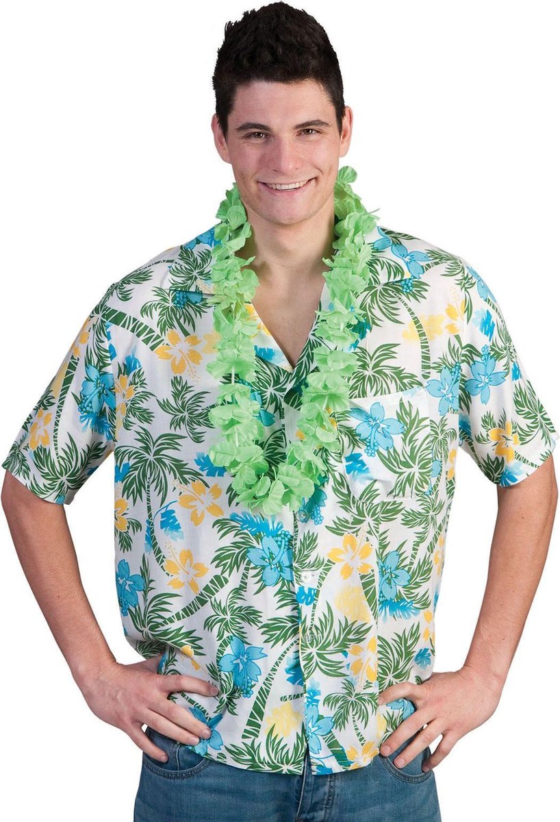 Funny Fashion - Hawaii & Carribean & Tropisch Kostuum - Palmbomen Hawaii Hemd - multicolor - Maat 48-50 - Carnavalskleding - Verkleedkleding