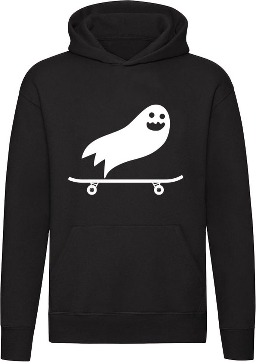 Geest op een skateboard Hoodie | ghost | horror | Halloween | eng | Unisex | Trui | Sweater | Capuchon