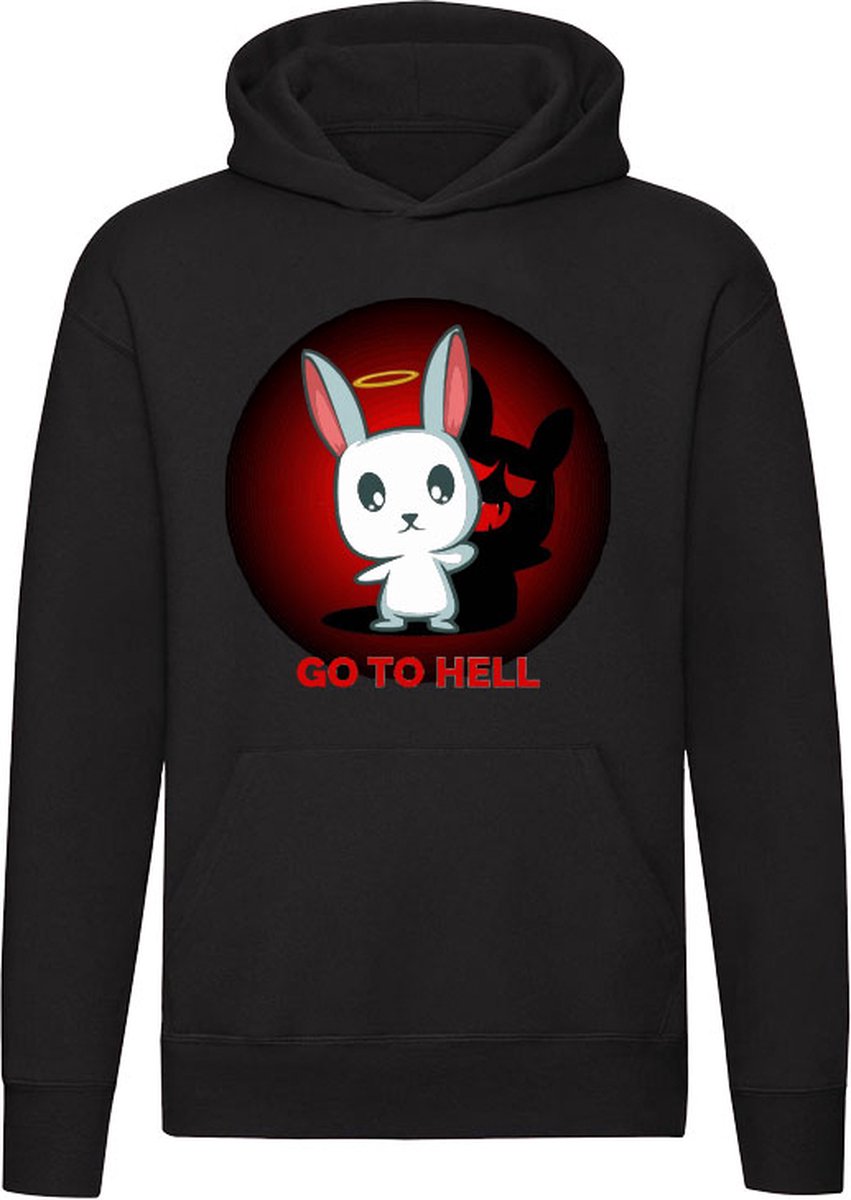 Go to hell | Konijn | Duivel | Duisternis | Horror | Halloween | Unisex | Trui | Hoodie | Sweater | Capuchon