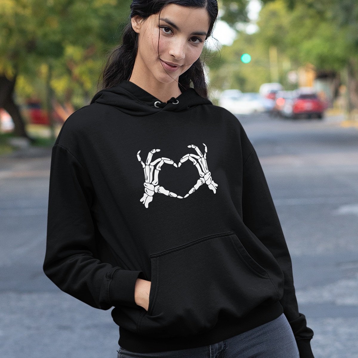 Halloween Hoodie - Heart Hands (MAAT 4XL - UNISEKS FIT) - Halloween kostuum voor volwassenen - Dames & Heren