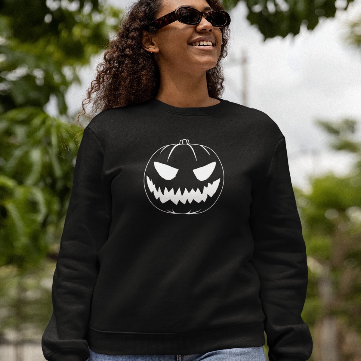 Halloween Trui - Pompoen (MAAT 3XL - UNISEKS FIT) - Halloween kostuum voor volwassenen - Dames & Heren