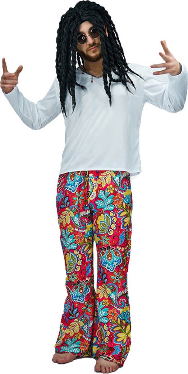 Hippie kostuum Heren - Hippie - Flowerpower - Carnavalskleding - Carnaval kostuum heren - Maat L