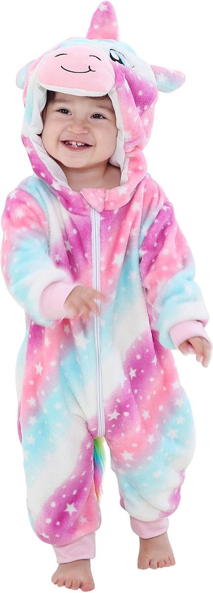 JAXY Baby Onesie - Baby Rompertjes - Baby Pyjama - Baby Pakje - Baby Verkleedkleding - Baby Kostuum - Baby Winterpak - Baby Romper - Baby Skipak - Baby Carnavalskleding - 18-24 Maanden - Eenhoorn Roze