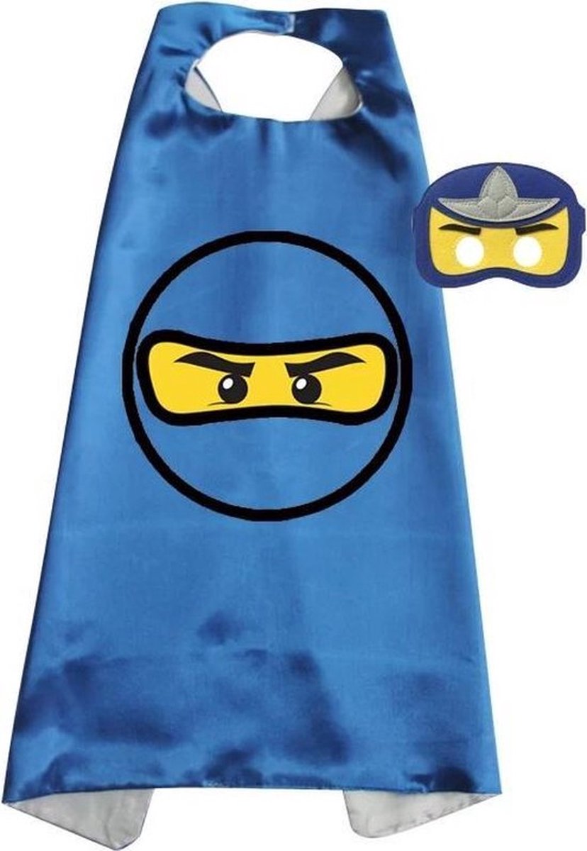 Jobber - Cape - Masker - Ninjago - Ninja - Carnavalskleding kinderen - Blauw