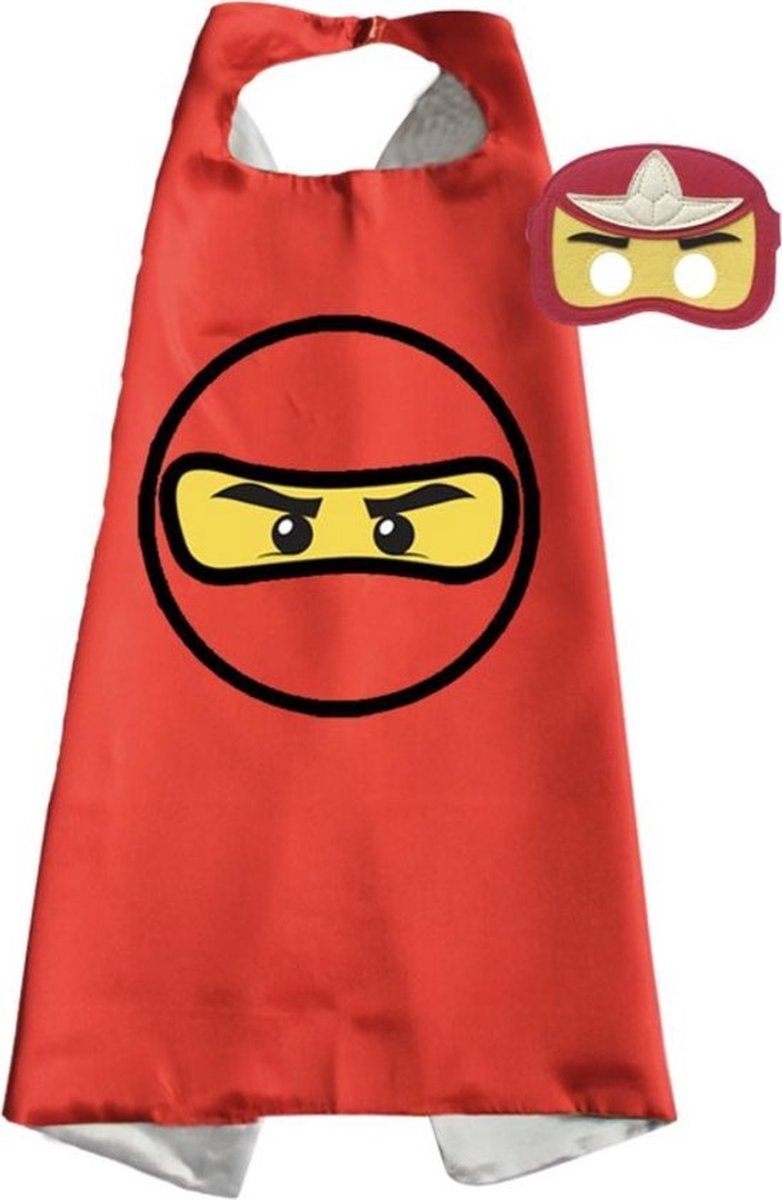 Jobber - Cape - Masker - Ninjago - Ninja - Verkleedkleding kinderen - Rood