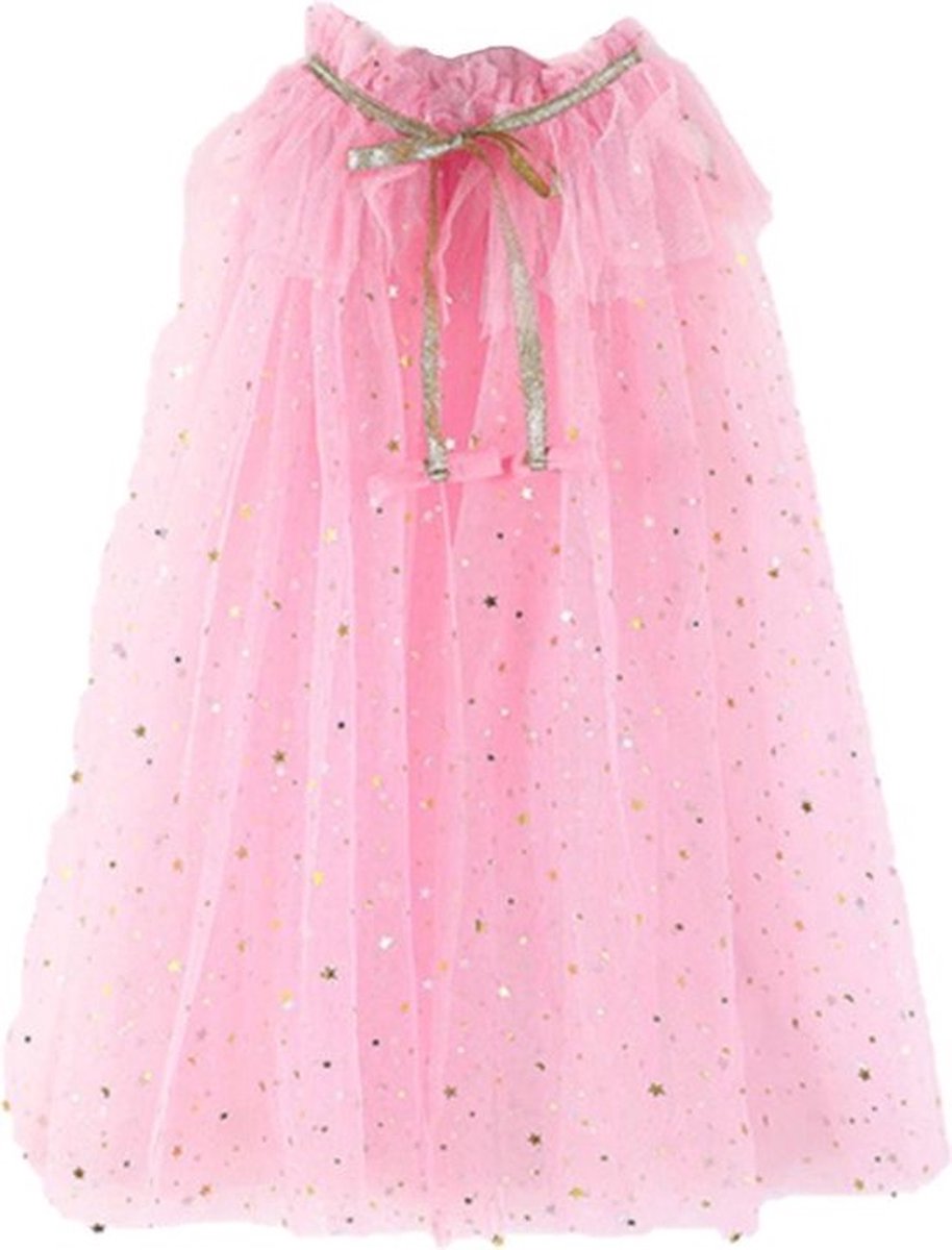 Jobber - Cape - Prinses - Roze - Tule - Carnavalskleding kinderen - Prinsessen