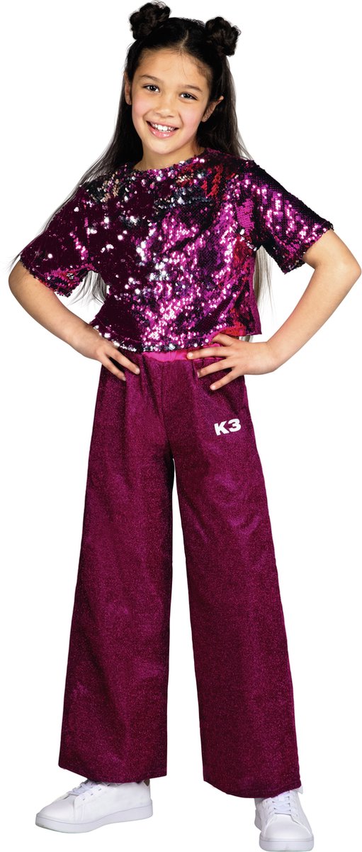 K3 verkleedkleding - Glitteroutfit roze 3/5 jaar - maat 116