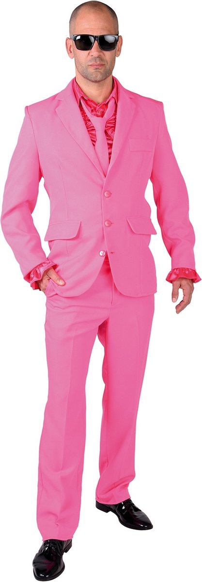 Magic By Freddy's - Feesten & Gelegenheden Kostuum - Cool Men In Pink - Man - roze - Small - Carnavalskleding - Verkleedkleding