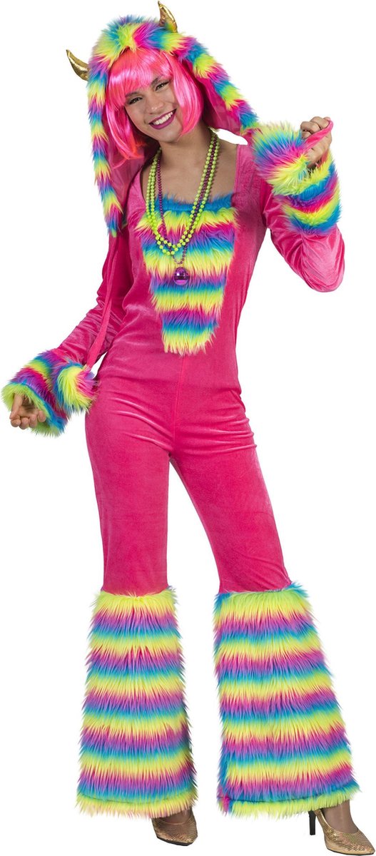 Monster & Griezel Kostuum | Monster Jumpsuit Roze | Vrouw | Maat 36-38 | Halloween | Verkleedkleding