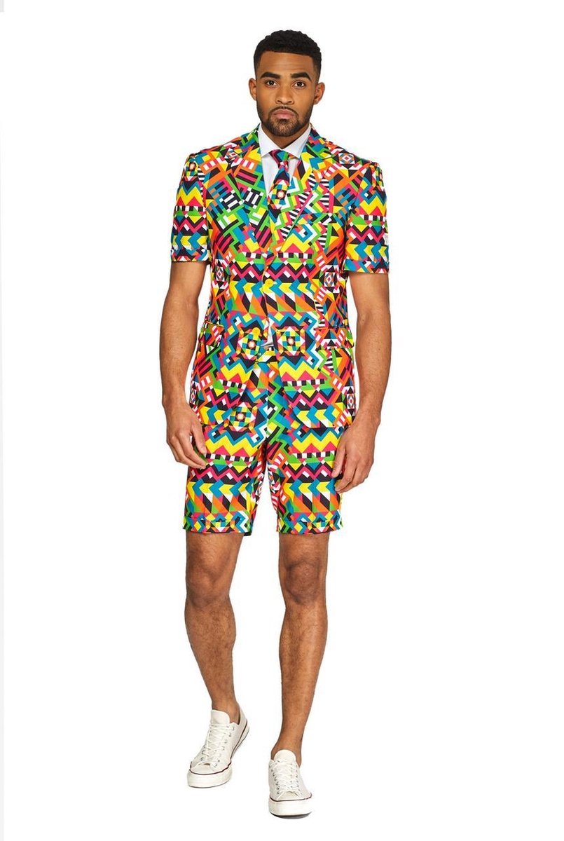 OppoSuits Abstractive - Zomerpak voor heren - Meerkleurig - Festivals - Maat 50