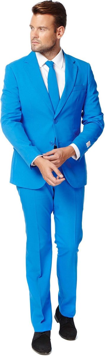 OppoSuits Blue Steel - Heren Pak - Feest Kostuum - Blauw - Maat EU 52