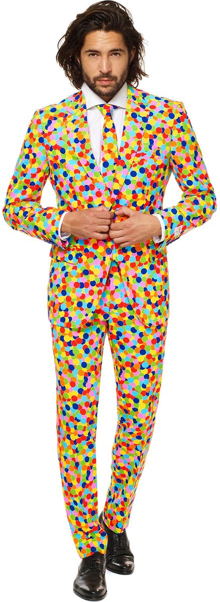 OppoSuits Confetteroni - Mannen Kostuum - Gekleurd - Carnaval - Maat 46