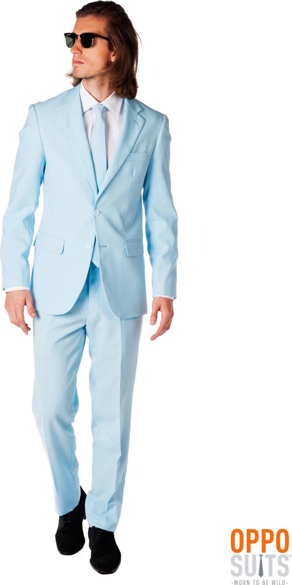 OppoSuits Cool Blue - Mannen Kostuum - Blauw - Feest - Maat 52