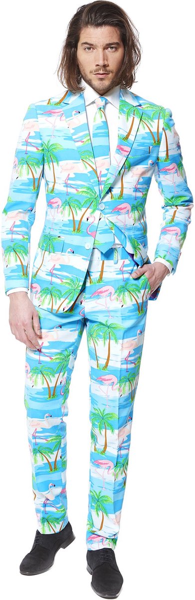 OppoSuits Flaminguy - Heren Pak - Tropisch Zomers Flamingo - Gekleurd - Maat EU 46