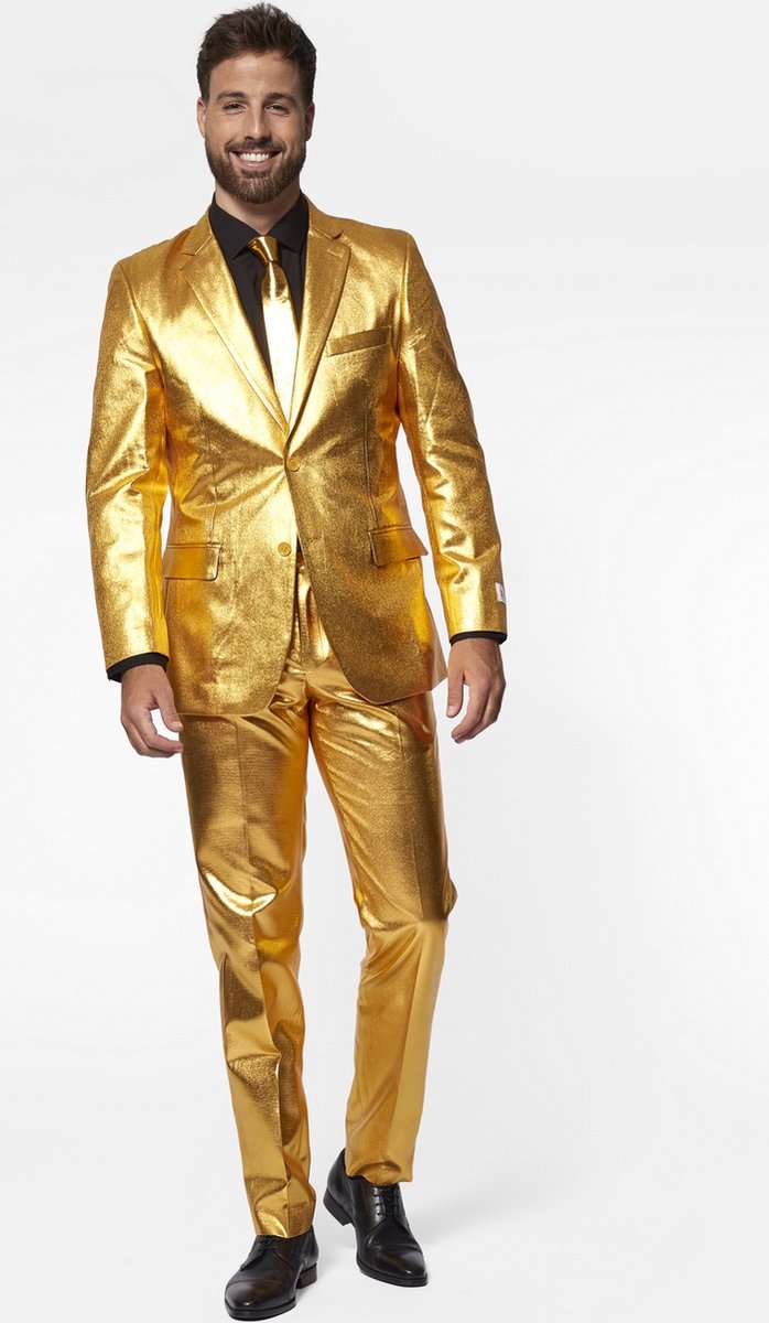 OppoSuits Groovy Gold - Heren Pak - Glimmend - Goud - Maat EU 46