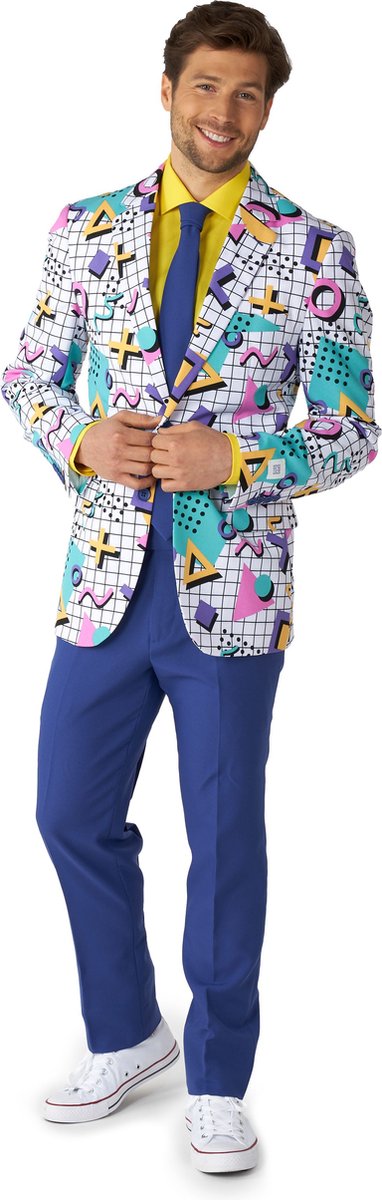 OppoSuits Memphis Master - Heren Pak - Feest Kostuum - Mix Kleur - Maat EU 48