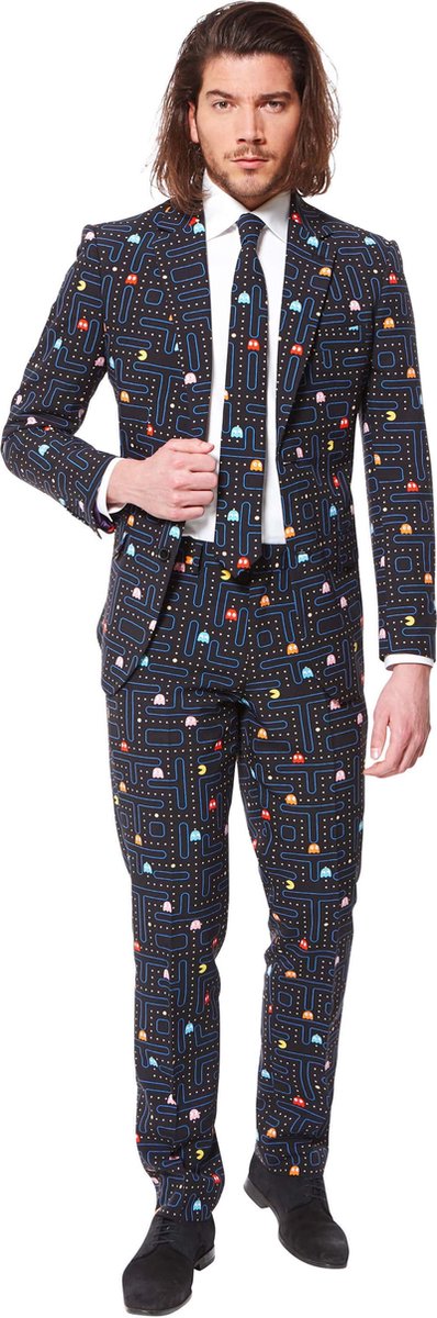 OppoSuits PAC-MAN - Mannen Zomer Kostuum - Zwart - Carnaval - Maat 48