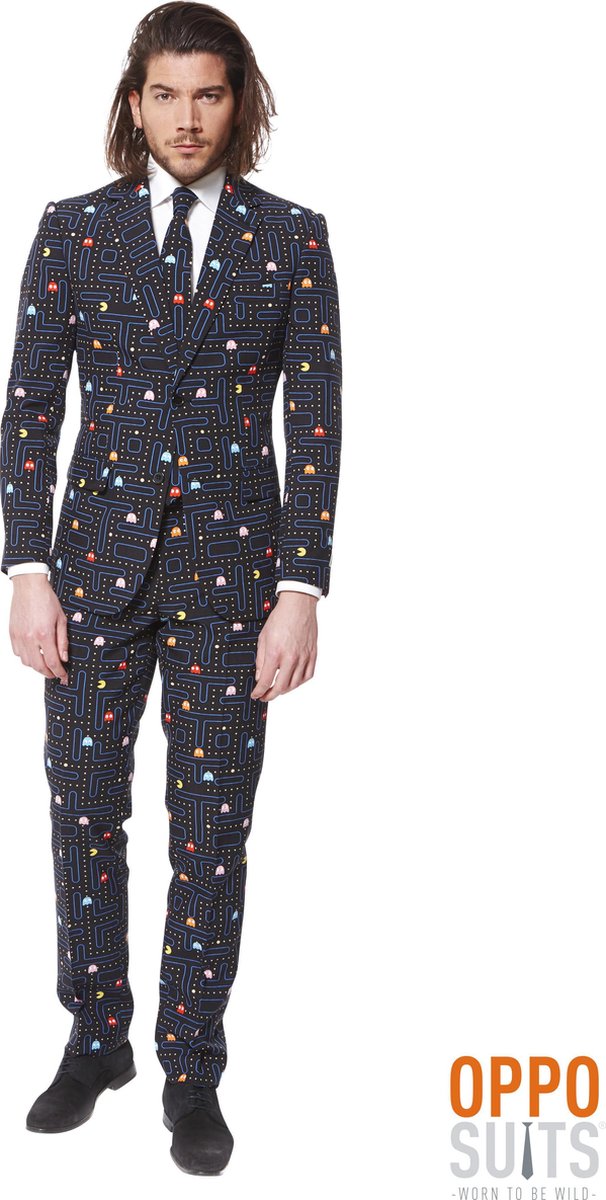 OppoSuits PAC-MAN - Mannen Zomer Kostuum - Zwart - Carnaval - Maat 52