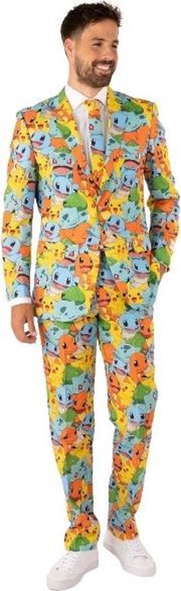 OppoSuits Pokémon™ - Heren Pak - Pokemon Nintendo Kostuum - Gekleurd - Maat EU 54