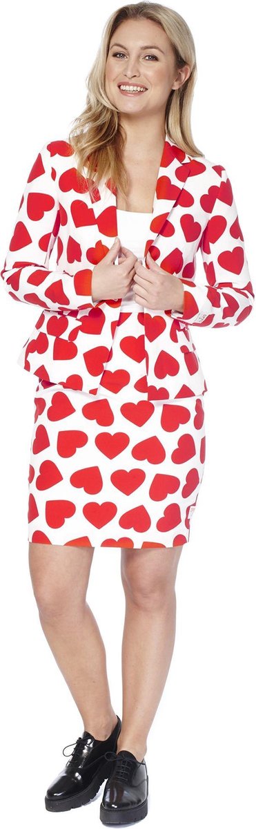 OppoSuits Queen of Hearts - Vrouwen Kostuum - Rood - Feest - Maat 34