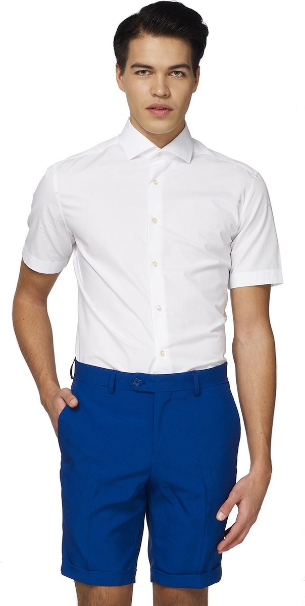 OppoSuits SHIRTS Short Sleeve white knight - Mannen Kostuum - Wit - Feest - Maat 47/48