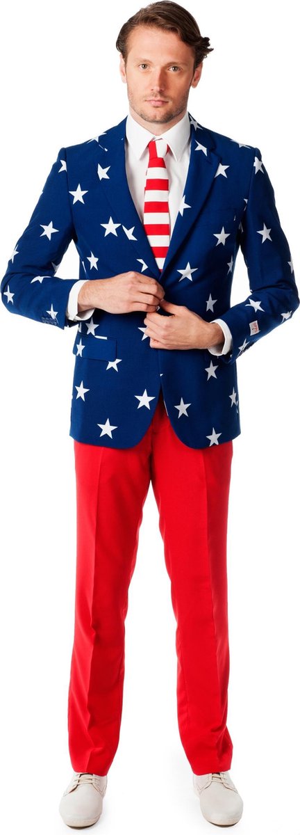 OppoSuits Stars and Stripes - Mannen Kostuum - Gekleurd - Feest - Maat 52