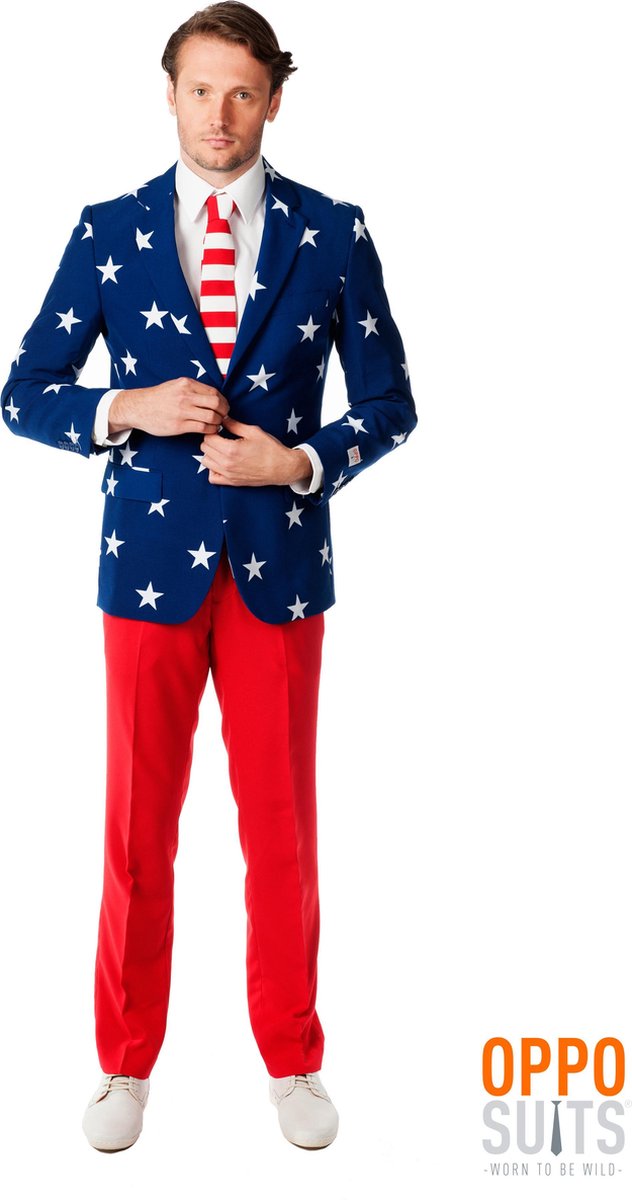 OppoSuits Stars and Stripes - Mannen Kostuum - Gekleurd - Feest - Maat 62