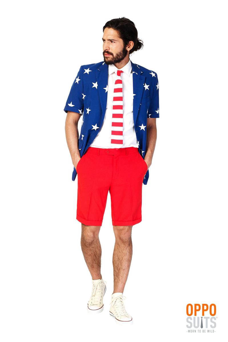 OppoSuits Stars and Stripes - Mannen Zomer Kostuum - Gekleurd - Feest - Maat 48