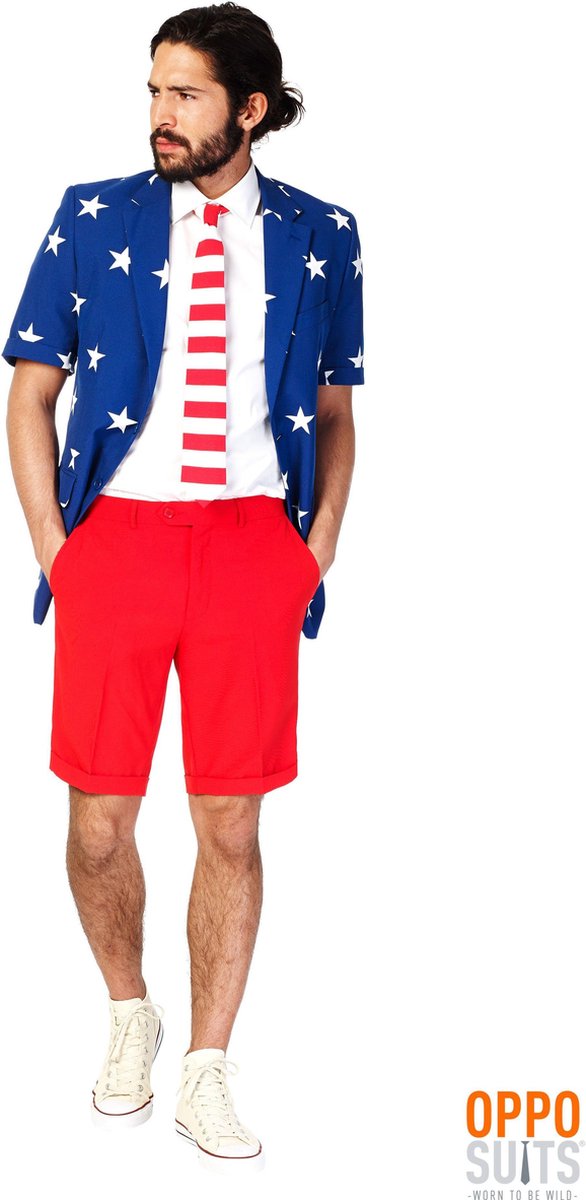 OppoSuits Stars and Stripes - Mannen Zomer Kostuum - Gekleurd - Feest - Maat 52