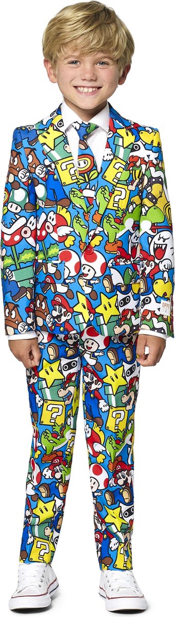 OppoSuits Super Mario™ - Jongens Pak - Nintendo - Gekleurd - Maat EU 92/98 - 2 Jaar