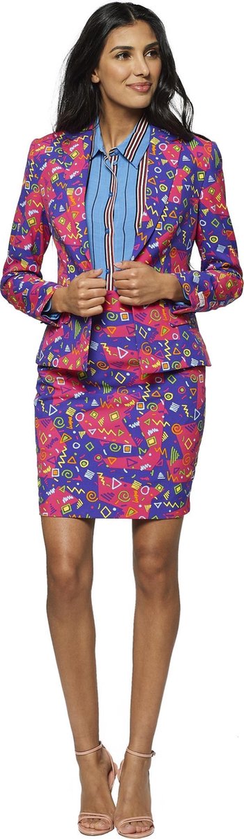 OppoSuits The Fresh Princess - Dames Pak met Rok - Retro 90s Kostuum - Gekleurd - Maat EU 34