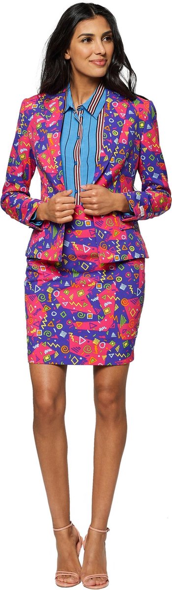 OppoSuits The Fresh Princess - Dames Pak met Rok - Retro 90s Kostuum - Gekleurd - Maat EU 38