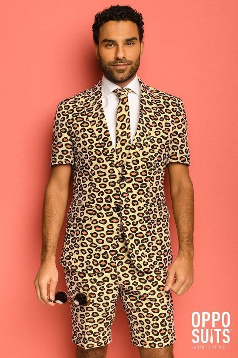 OppoSuits The Jag - Mannen Zomer Kostuum - Beige - Feest - Maat 50