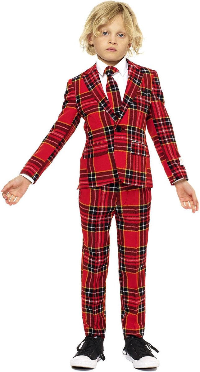 OppoSuits The Lumberjack - Jongens Kostuum - Rood - Kerst - Maat 92/98