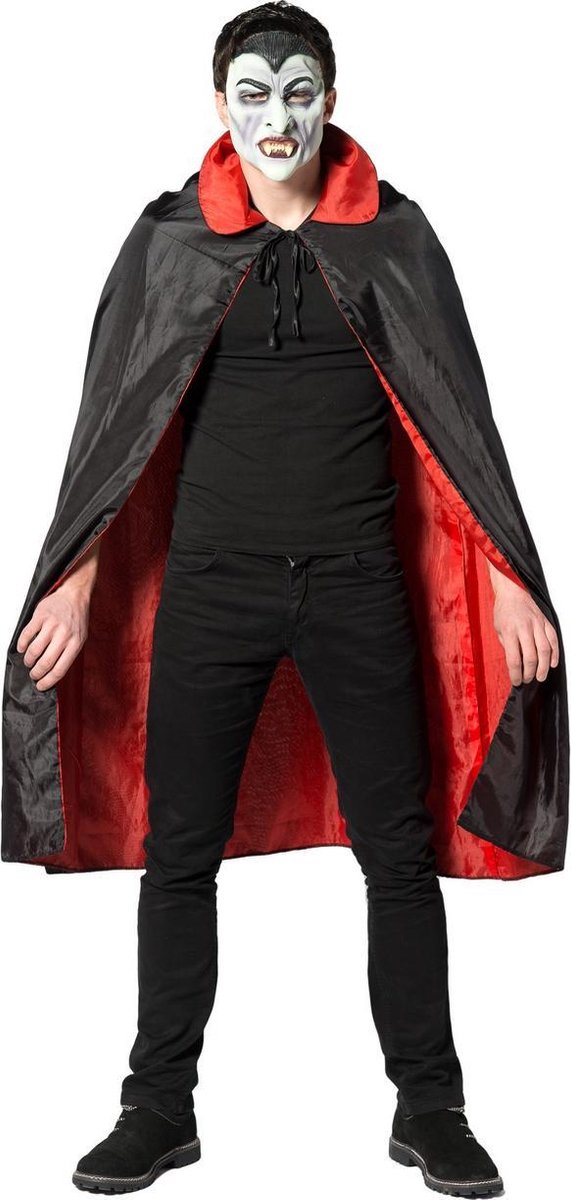 Partychimp Dracula Cape Halloween Kostuum Volwassenen Halloween Kostuum Dames Halloween Kostuum Heren - Rood/Zwart - One Size - Excl Masker