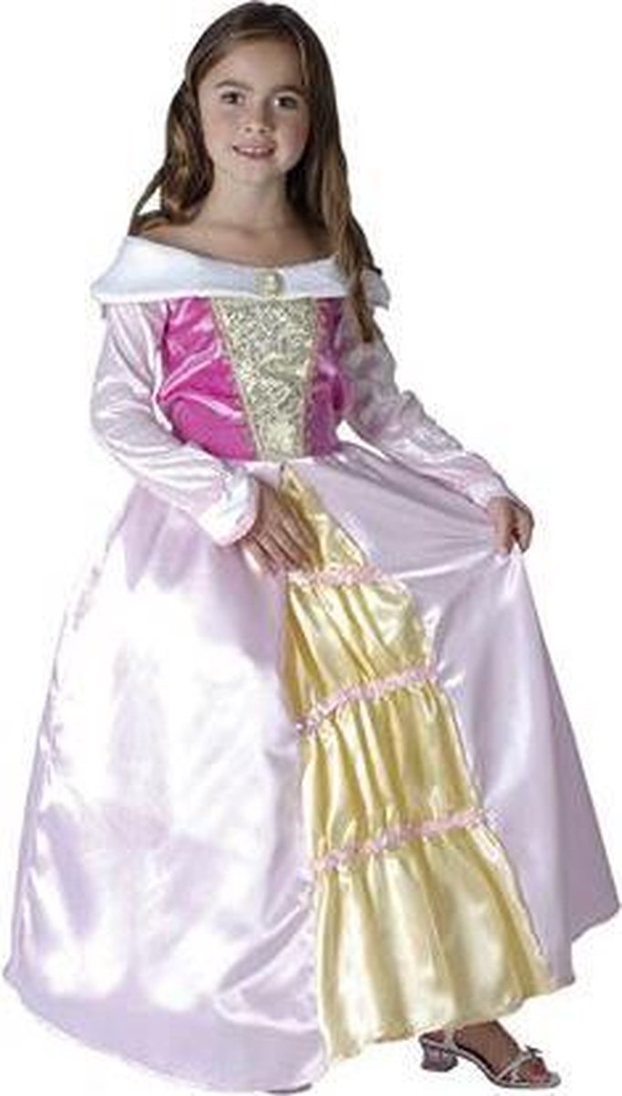 Prinsessen verkleed jurk voor meisjes wit/roze - Assepoester/Cinderella 128