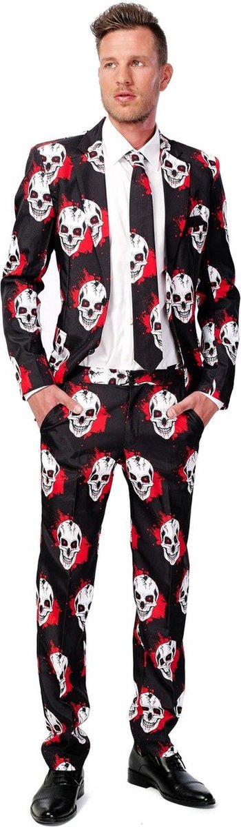 Suitmeister Skulls Blood - Mannen Kostuum - Zwart - Halloween - Maat M