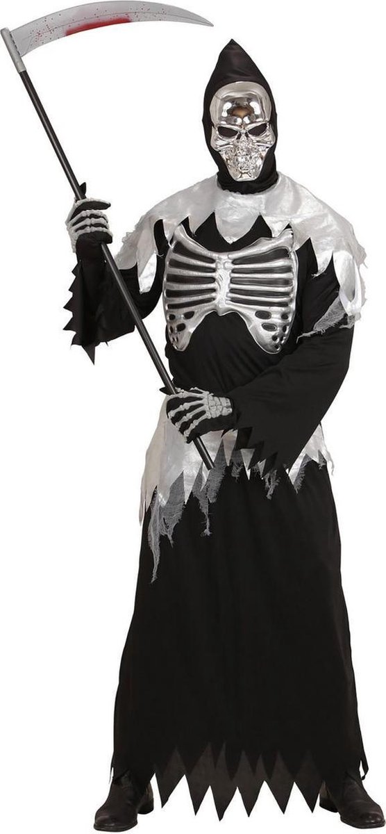 Widmann - Beul & Magere Hein Kostuum - Hedendaagse Magere Hein - Man - zwart - Medium - Halloween - Verkleedkleding