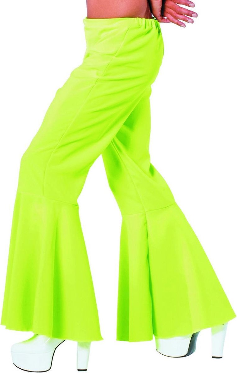 Wilbers - Hippie Kostuum - Groene Hippie Broek Bi-Stretch - groen - Maat 50 - Carnavalskleding - Verkleedkleding