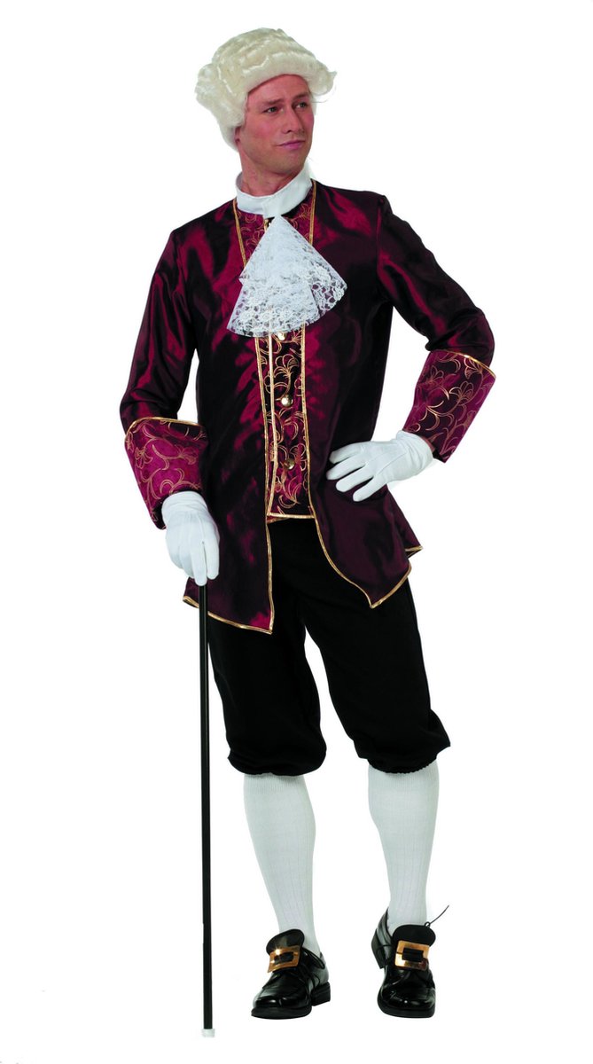 Wilbers - Middeleeuwen & Renaissance Kostuum - Markies Du Snob Taft - Man - rood - Maat 56 - Carnavalskleding - Verkleedkleding