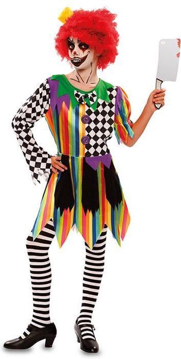 Witbaard Verkleedjurk Clown Junior Polyester 3-delig Mt 10-12