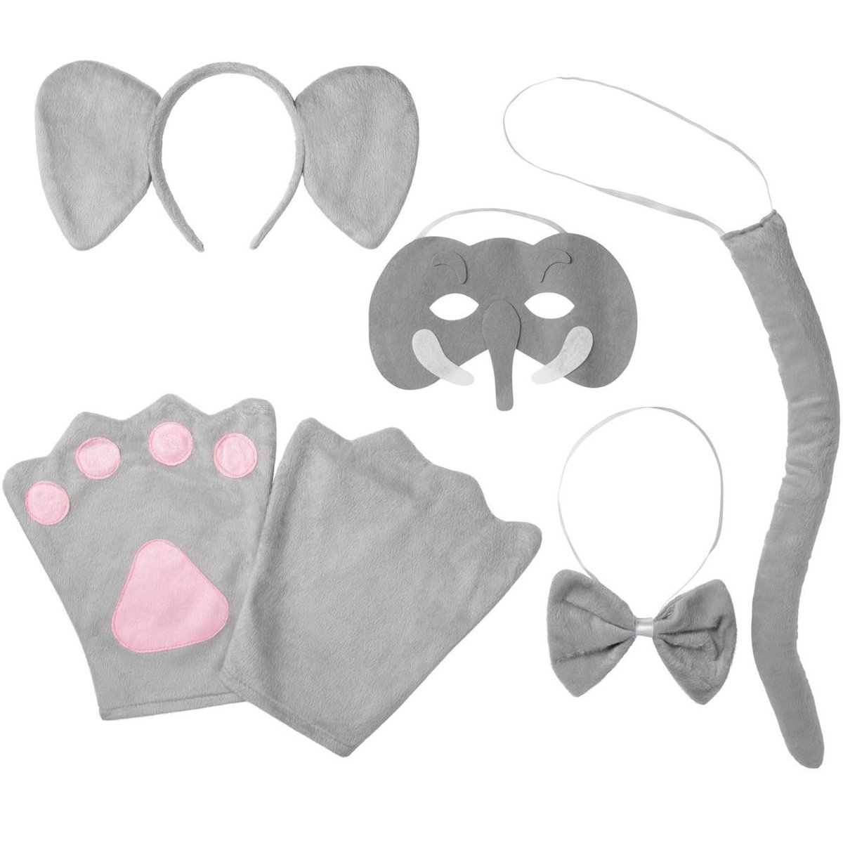 dressforfun - Accessoireset olifant Kinderen - verkleedkleding kostuum halloween verkleden feestkleding carnavalskleding carnaval feestkledij partykleding - 302035