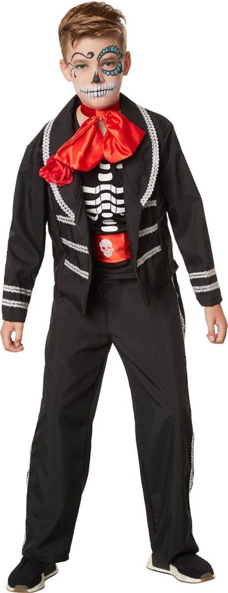 dressforfun - Griezelige schooljongen 116 (5-6y) - verkleedkleding kostuum halloween verkleden feestkleding carnavalskleding carnaval feestkledij partykleding - 301995