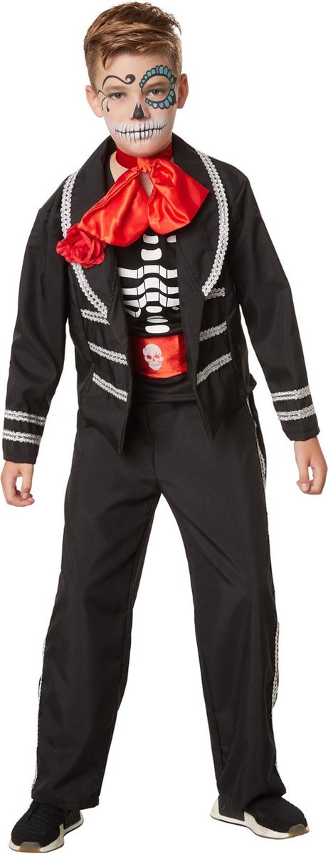 dressforfun - Griezelige schooljongen 140 (9-10y) - verkleedkleding kostuum halloween verkleden feestkleding carnavalskleding carnaval feestkledij partykleding - 301997