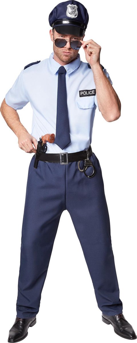 dressforfun - Herenkostuum police officer L - verkleedkleding kostuum halloween verkleden feestkleding carnavalskleding carnaval feestkledij partykleding - 301525