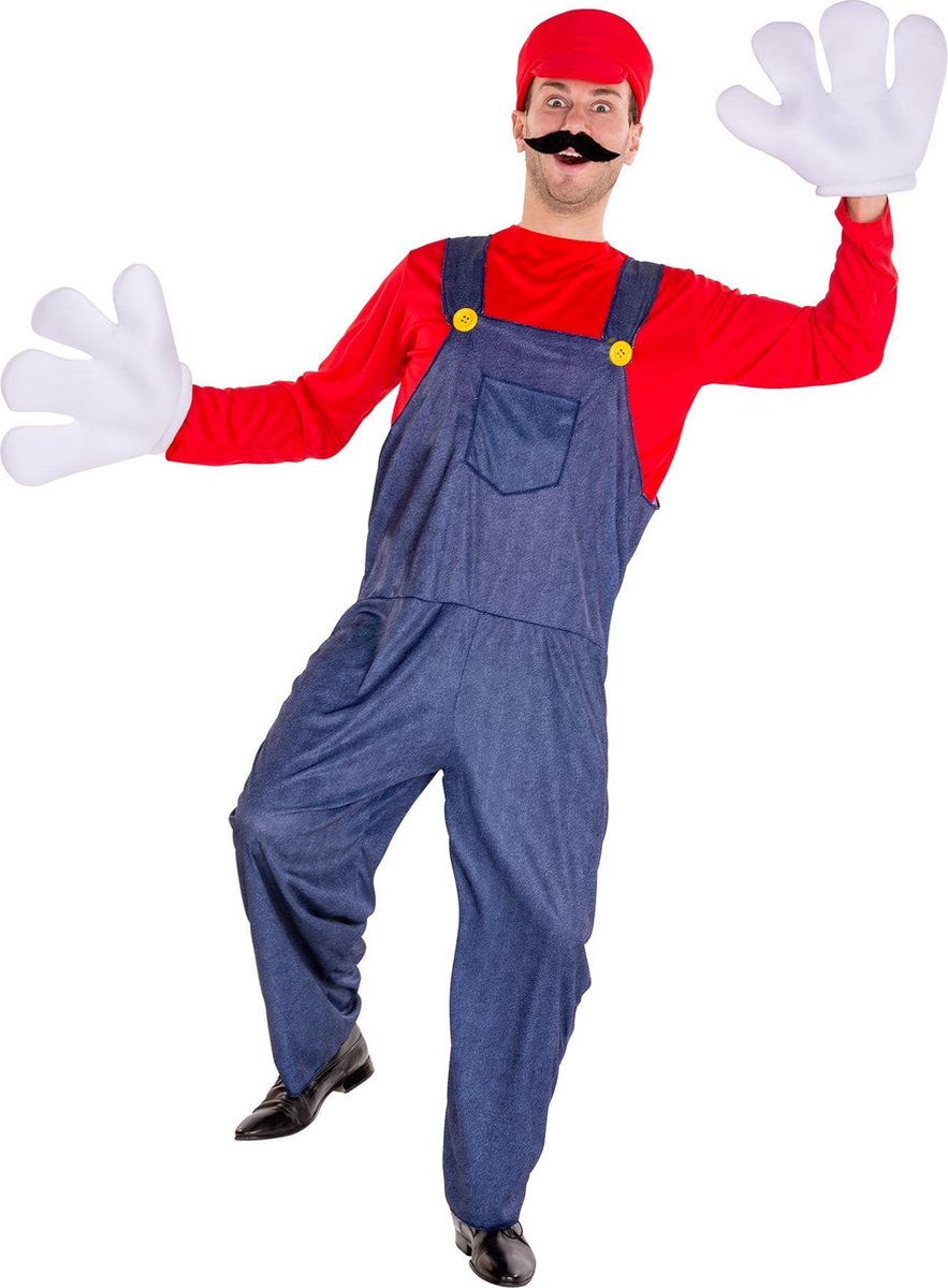 dressforfun - Herenkostuum super loodgieter Mario M - verkleedkleding kostuum halloween verkleden feestkleding carnavalskleding carnaval feestkledij partykleding - 300039