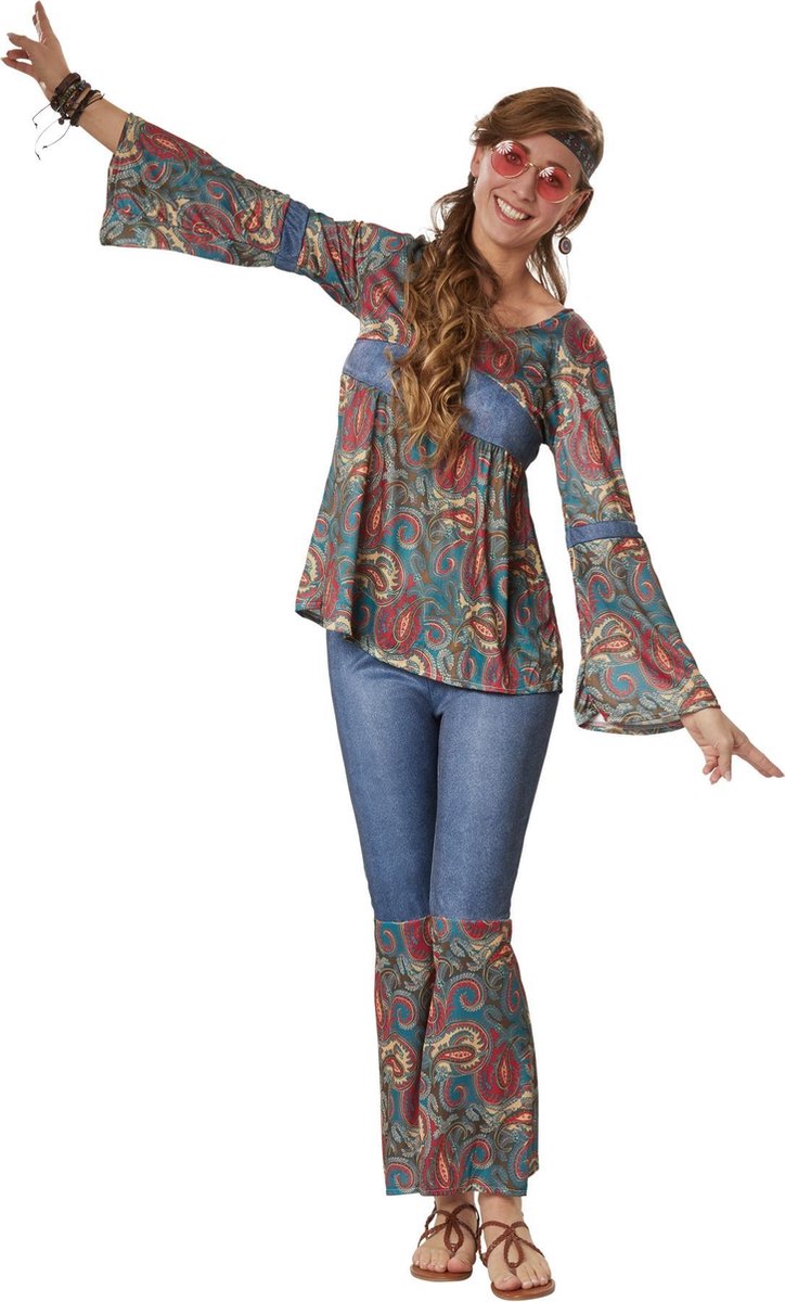 dressforfun - Hippie Girl Harmony M - verkleedkleding kostuum halloween verkleden feestkleding carnavalskleding carnaval feestkledij partykleding - 302609