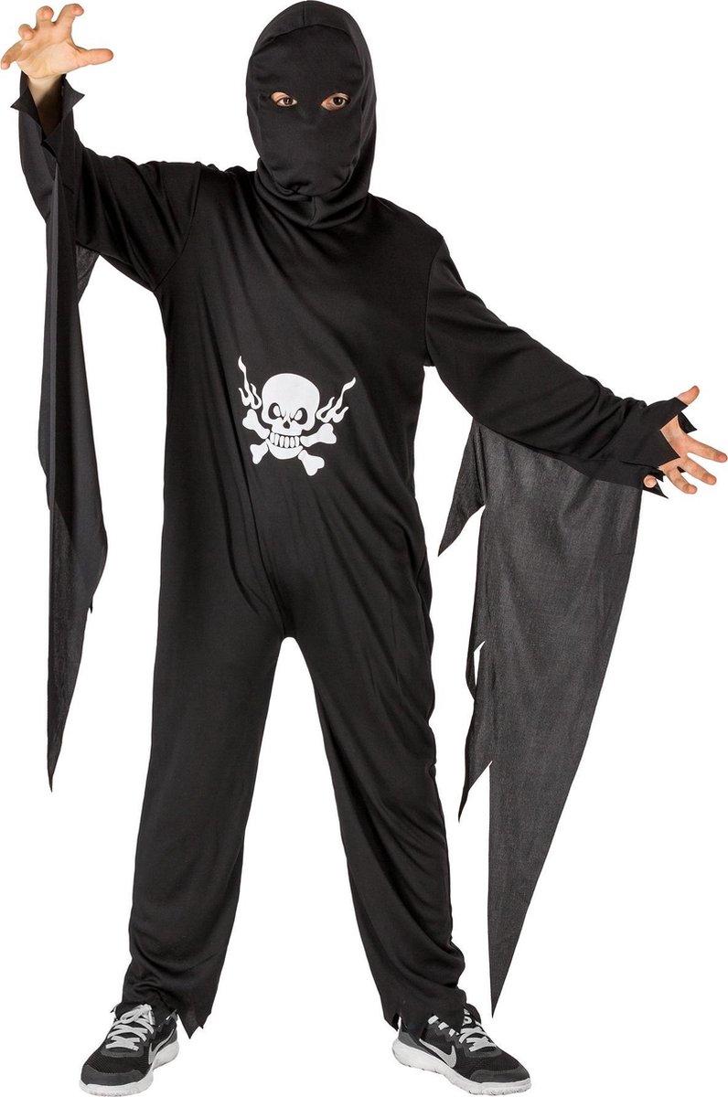 dressforfun - Jongenskostuum Gezichtsloze geest 116 (5-7y) - verkleedkleding kostuum halloween verkleden feestkleding carnavalskleding carnaval feestkledij partykleding - 300161